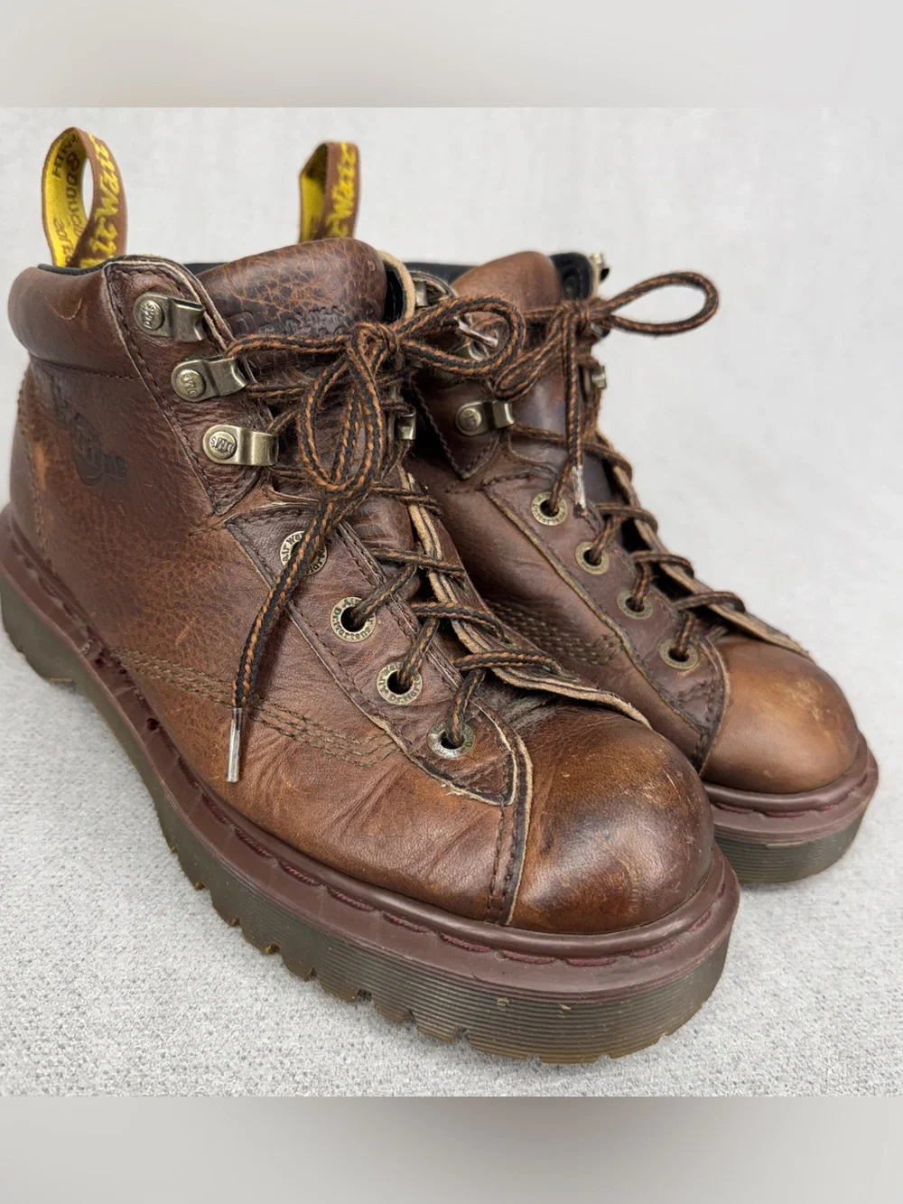 90s Dr. Martens Chunky Leather Boots Mens 7 Grunge 8287 Air Wair Vintage England